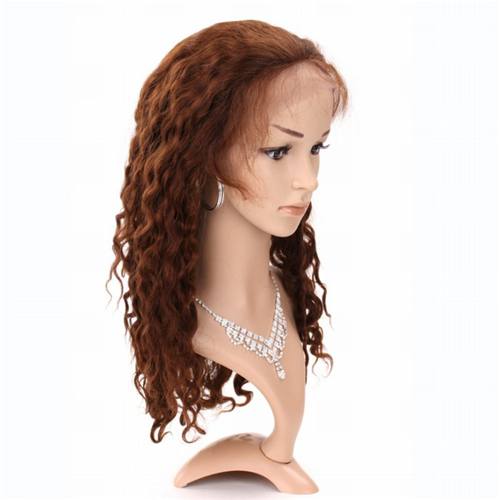 Swiss Lace Loose Curl Indian Human Hair Full Lace Wig For White Women
