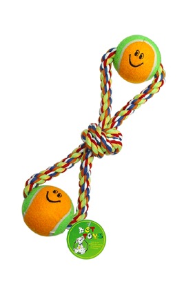 Cotton Rope With Smile Tennis Ball