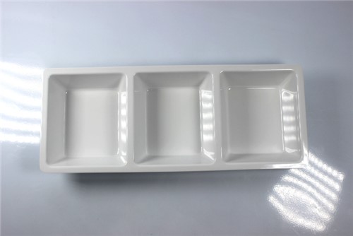 Restaurant Supply Plastic 3 Three Compartment Serving Tray With Divider Food