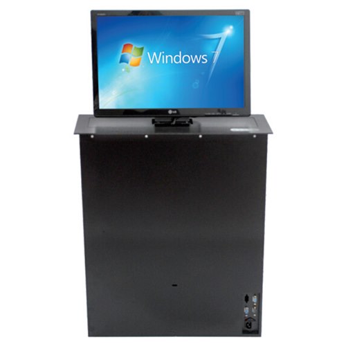 CE Approved Aluminum Alloy Silver Hidden 19 Inch LCD Monitor Motorized Lift System For Conference