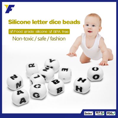 New Items Fashion Beautiful BPA Free Silicone Teether Letter