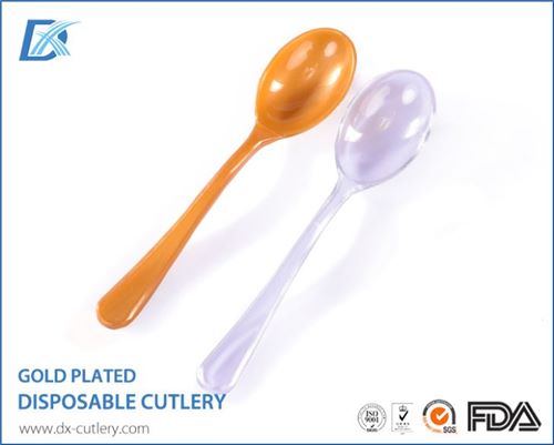 Bulk Gold Cutlery Mini Disposable Plastic Spoons
