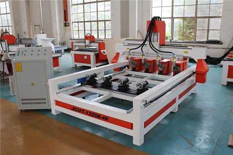 Four Heads And Rotary Axis JCUT-1325B-4R 4 Axis Wood Cnc Router