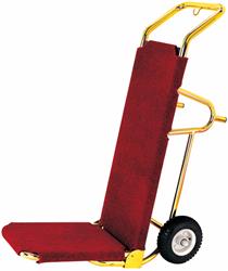 Stainless steel hotel Luggage Handcart with Red Carpet gold