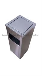 KD SQUARE CLOSED TOP AND MIDDLE OPEN STAINLESS STEEL ASH BIN
