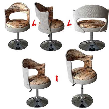European Style Modern Office Furniture Fabric Gas Lift Bar Chair