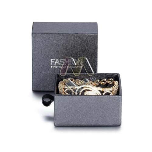 Metal Texture Paper Slide Drawer Style Bracelet Bangle Jewelry Gift Packaging Box