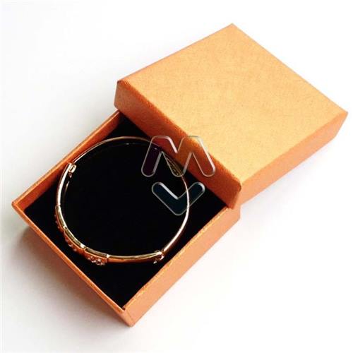 Orange Straw Lines Cardboard Cheap Affordable Bangle Jewelry Boxes With Sponge Insert