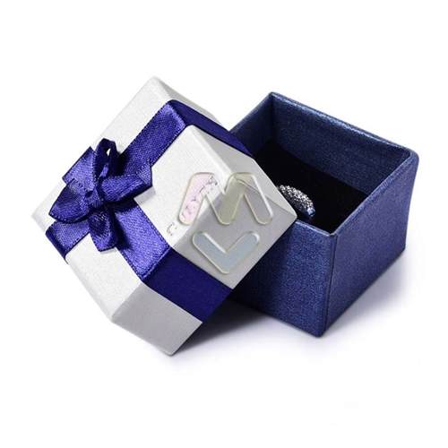 Beautiful Luxury Blue Shinny Paper Jewelry Boxes,Present Gift Box For Jewel Ring Packaging