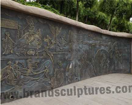 Large Wall Metal Fiberglass Relief Figurine For Garden Decoration