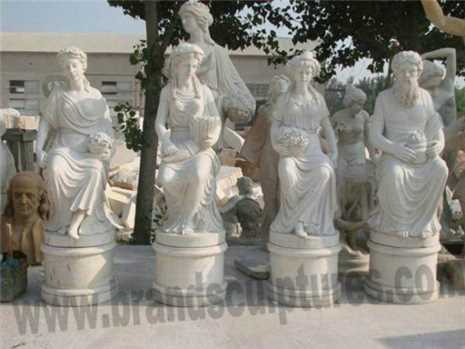 Garden Ornaments Carved Stone Elegant Figure Statues