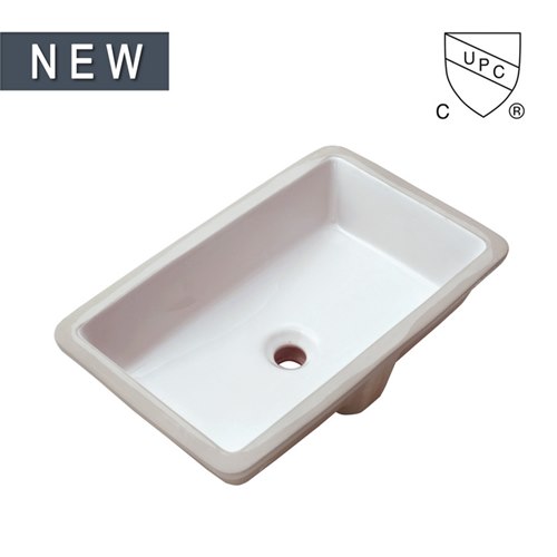 Contemporary Porcelain Rectangular Undermount Bathroom Basin Sink White, SS-N1911