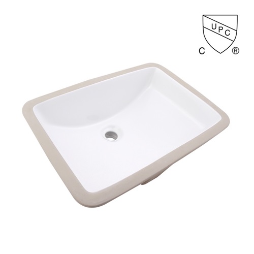 White/Black Rectangular Porcelain Undermount Sink with CUPC Certificate, SS-U1812