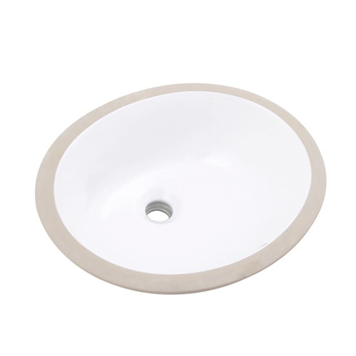 Oval Ceramic Undermount Bathroom Sink Bowl White, SS-U1512-2