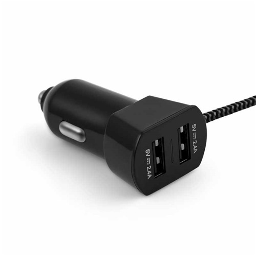 Multiple USB Mobile ABS Car Charger With Micro USB Cable For Phones