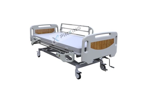 4 Cranks 5-function Manual Hospital Bed Hi-low Adjustable On Casters