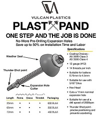 VULCAN PlastXpand Crest Fixing Fasteners
