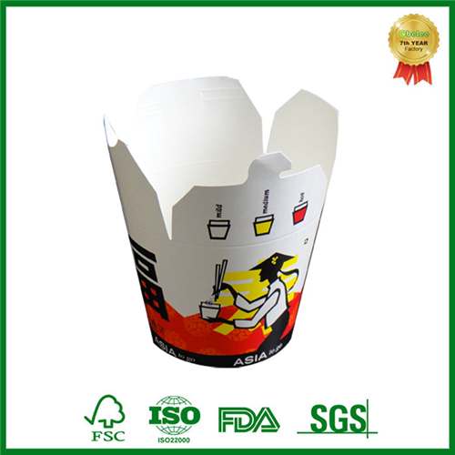 Custom Print Takeaway Round Chinese Noodle Paper Box Container