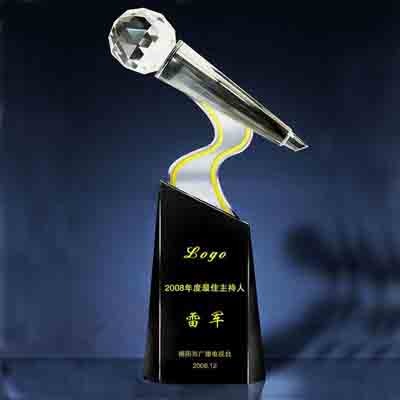 Acrylic Microphone Trophy For Musicians