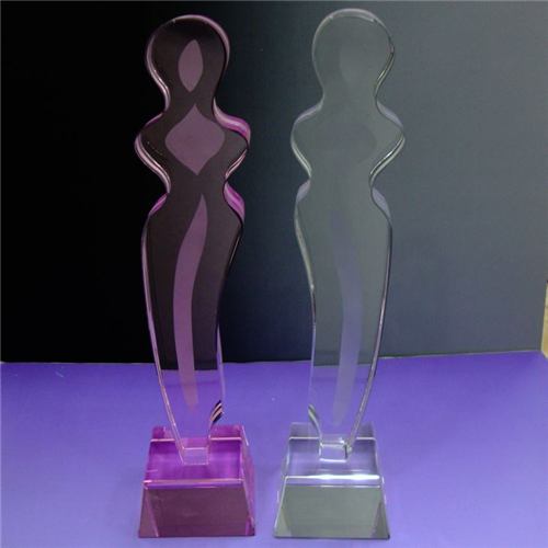 Unique Design Lifelike Body Shaped Crystal Awards