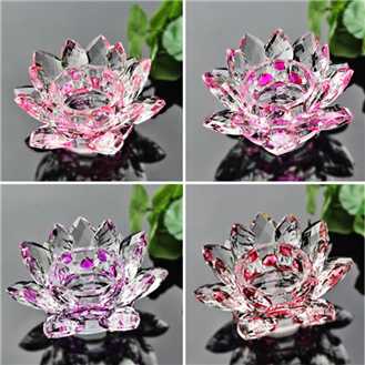 Multi-color Crystal Lotus Candlestick