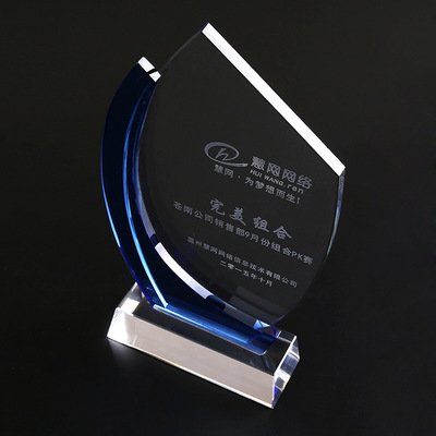 Blue Plaque Top Distributor Crystal Award
