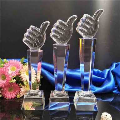 Large Medium Small Thumbs Up Acrylic Hand Trophy