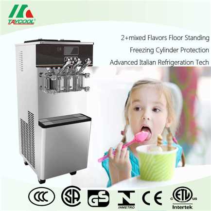 Commercial 2 Flavor And Twist Soft Serve Ice Cream / Frozen Yogurt / Sorbet Machine