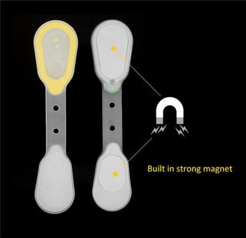 Flexible Silicone Magnetic Light Clips on Clothin Safety Hand-free Safety Warning Light