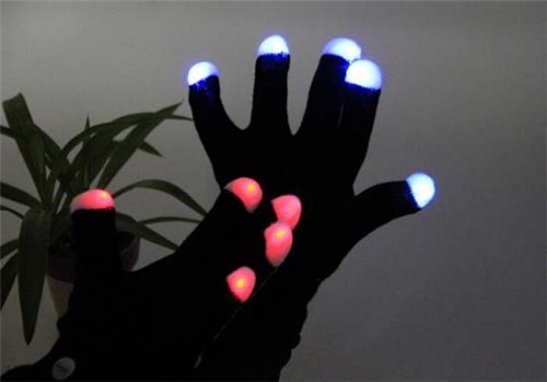 Novelty LED Flashing Gloves Colorful Finger Light Glove Christmas Halloween Party