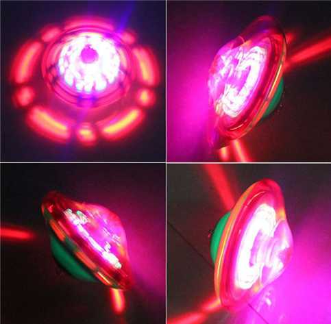 Plastic LED Peg Tops / Colorful Flashing Spinning Ball with Music