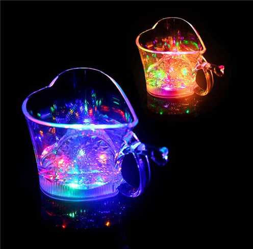 Lighting Heart Cups Led Light Drinking Plastic Glass