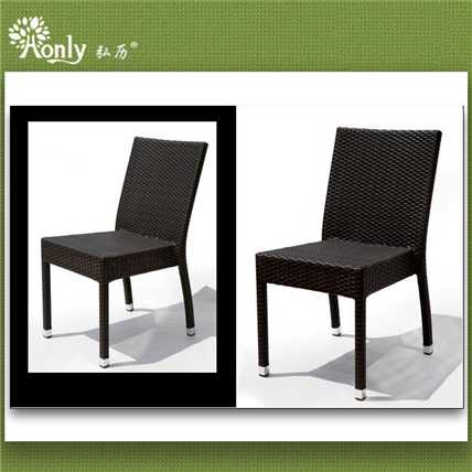 Stackable Aluminum Rattan Dining Room Chairs