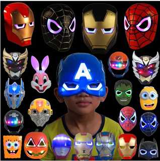 Colorful Led Masks Light Batman Captain America Hulk Iron Man Mask For Kids Adults Party Halloween