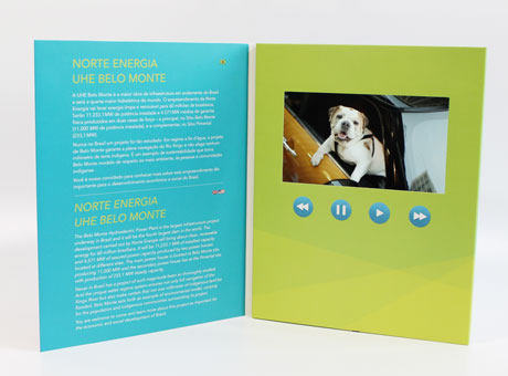 Video Brochure makes videos play in paper book.