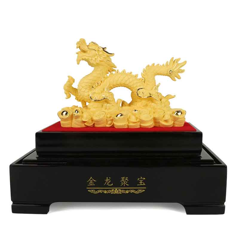 Velvet Sand Gold Crafts Chinese Dragon