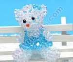 Crystal 3d beaded girl Teddy bear 4mm bicone beads charm