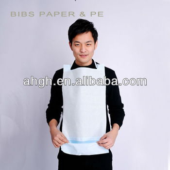 Anti microbial paper & pe patient bibs with a pocket 36XL64c