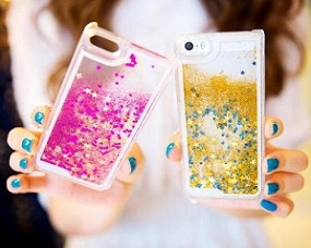 Glitter Stars Liquid Phone Case