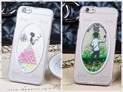 Boy Girl Glitter Quicksand Phone Case