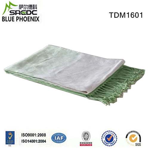 2016 New Fashion Woven Dyed Green Gradient Color Organic 100% Linen Blankets And Throws