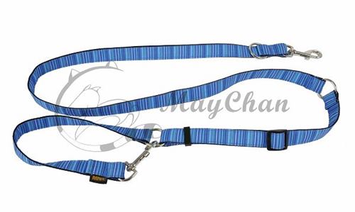 Reflective Polyester Striped Adjustable Hands Free Leash