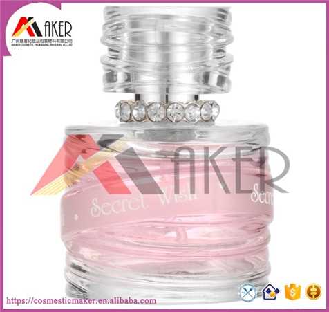 Transparent Cylindrical Glass Perfume Bottle with Mist Sprayer