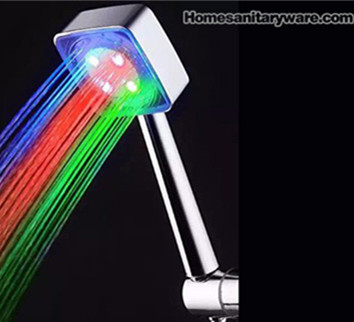 LED Handheld showerhead square mix colour rainfall