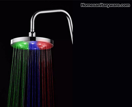 LED overhead showerhead round colourful light