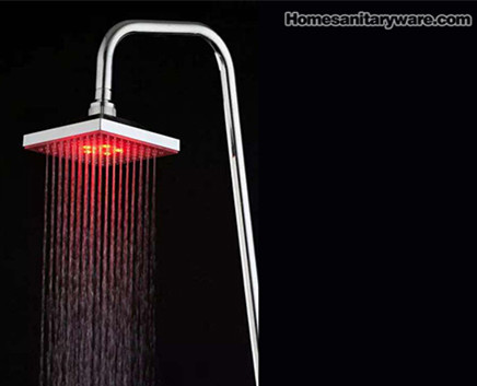 LED showerhand temperature square one colour
