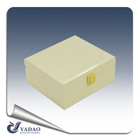 Classic white lacquer finish wooden jewelry box with beautif