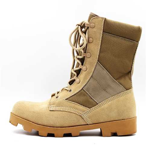 High Cut Yellow High Temperature Resistant Rubber Outsole Army Combat Boots