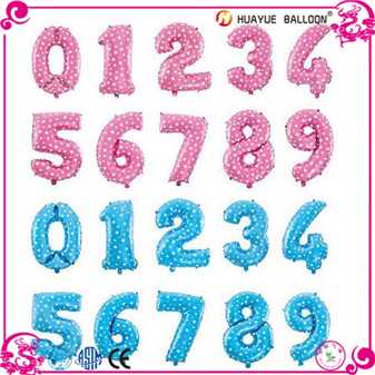 Inflatable 16 30 40 Inch Number Foil Mylar Balloons Gold Silver Pink Blue Colors