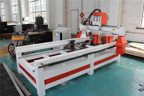 Double Heads And Big Rotary Axes 4 Axis 1325 Wood CNC Router Machine For Stair Leg Engraving Machine